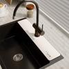 Alfombrilla absorbente para grifo, para lavabo, de diatomeas, con drenaje lateral estrecho para fregadero de cocina, a prueba de salpicaduras, para encimera de inodoro