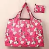 Bolsa de Compras Plegable para Supermercado Tela Floral Portátil Poliéster Bolsa de Almacenamiento Portátil Gran Capacidad Rectangular Engrosada Venta al por Mayor