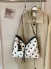 Bolsa Feminina Fashion 2026 Nova Versátil Estampa de Bolinhas Tote Bag Grande Capacidade Nicho Casual Ombro Transversal Bolsa Tendência