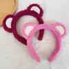 Diadema de felpa antideslizante para mujer, diadema para el pelo, accesorios para el pelo, máscara facial de dibujos animados linda nueva