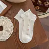 Calcetines Finos de Primavera y Verano Youjiaxiu Serie Miu Calados de Malla Flor Pequeña Calcetines Tipo Barco Lolita con Lazo Calcetines Cortos