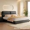 Cama matrimonial de lujo ligero estilo italiano, moderna y simple, cama grande tapizada para dormitorio principal del hogar, cama de bodas, duradera para dormitorios de tamaño pequeño