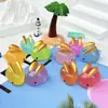 Luminoso tridimensional desenho animado coelho orelha dourada diy cola creme joias acessórios enfeites de mesa presentes criativos acessórios de resina