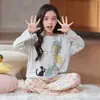 Pijama estilo princesa para meninas, modelos de primavera e outono, algodão puro, manga longa, novo estilo 2026, roupa de casa para meninas mais velhas