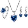 AliExpress Transfronterizo Nuevo Amor Traje Pendientes Personalidad Creativa Zircón Anillo Abierto Colgante en Forma de Corazón Cadena