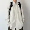 Camisa de Manga Larga a Rayas Estilo Retro Japonés para Hombre, Moda de Primavera Nueva Tendencia Lujo Ligero Transpirable Cuello Camisero