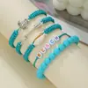 Pulsera de Concha Nicho de Alta Gama Tejida a Mano Bohemia Pulsera de Estrella de Mar Cuerda Trenzada Set Pulsera Apilada para Mujer