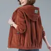 Nueva Chaqueta de Pana Otoño/Invierno 2025 para Mujer, Casual, Tallas Grandes, Corte Holgado, Adelgazante, Moderna, Elegante Ropa de Abrigo para Mamás