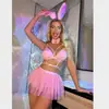 Novo Conjunto de Saia Curta de Renda Hot e Sexy Europeu e Americano Transfronteiriço para Mulheres Atacado
