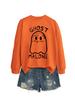 Blusa informal de cuello redondo con estampado de letras Ghost Malone, estilo europeo y americano, para mujer, comercio transfronterizo en Amazon y eBay