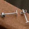 Brincos de Prata Esterlina S925 para Mulheres, Acessórios de Orelha Simples em Formato de Feijão para Homens, Tarraxas para Piercing na Orelha, Pinos de Orelha com Cabeça Plana, Atacado de Joias