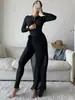 Traje de baño de una pieza con mangas largas y pantalones largos, moldeador corporal, sexy, estilo europeo y americano, traje de baño de una pieza, salida de baño, conjunto de dos piezas, traje de baño con cremallera