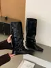 Primeiro encontro: Botas punk emagrecedoras estilo coreano com palmilhas ocultas para aumentar a altura, design até o joelho, perna larga e visual moderno estilo rua