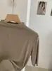 Camiseta KEKEZOON de Color Sólido, Corte Delgado, Manga Media y Cuello Alto para Vestir en Capas, Mayoreo 8527