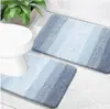 Alfombra de Piso para Baño de Color Gradiente Cambiante Transfronteriza, Imitación Cachemir, Alfombrilla Absorbente para Pies de Baño, Alfombrilla Decorativa Resistente al Desgaste con Tacto de Felpa