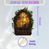 Enfeite de Fada em Vidro Colorido Apanhador de Sol em Acrílico Decoração de Floresta Fantástica Pendurado Placa Pendurada