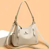 Bolso de Piel Suave para Mujer Modelo Nuevo 2026, Bolso de Hombro y Cruzado de Gran Capacidad, Bolso Casual Versátil para Madres de Mediana Edad, Mayoreo