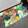 Alfombrilla de Barro Diatomeas para Entrada de Baño, Alfombrilla Absorbente de Agua para Pies, Resistente a la Suciedad, Lavable, Alfombrilla Antideslizante, Alfombrilla de Piso de Baño con Piedras 3D