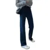 ¡Te hace ver más alto y tus piernas más largas! Jeans de pierna recta estrecha, súper elegantes, de tiro alto y elasticidad en cuatro direcciones para adelgazar, pantalones de otoño para mujer