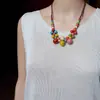 Nuevo Estilo Chino Retro Cerámica Collar Largo Estilo Étnico Cadena Tejida para Suéter Accesorios Literarios Elegantes de Nicho Cadena Colgante Nuevo Estilo