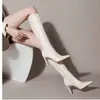 Botas longas femininas de salto alto fino, nova coleção outono e inverno 2026, botas de montaria versáteis e elegantes de bico fino
