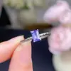 Anel de tanzanita natural roxo coqueto corpo totalmente em rede cor fogo de artifício prata 925 cravação de precisão pedra principal 4*6mm