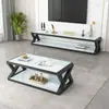 Mesa de centro para TV combinación minimalista moderna sala de estar mesa de té vidrio templado dormitorio hogar apartamento pequeño soporte de TV