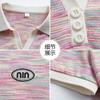 Camiseta de Verano Fina de Seda de Hielo de Manga Corta para Figuras Menudas, Camisa Polo de Color Sólido Adelgazante para Madres de Mediana Edad