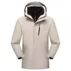 Chaqueta de otoño 3 en 1 para hombre y mujer, conjunto desmontable de dos piezas, cálida, transpirable, con capucha, resistente al desgaste, ropa de montaña para exteriores