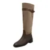 2026 Botas de Camurça Bonitas Botas de Cano Alto Botas Femininas Outono/Inverno Salto Médio Salto Bloco Cano Alto Botas de Equitação Botas de Cowboy Western