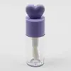 Tubo de gloss labial com tampa em formato de coração de 4ml, frasco de lip glaze esférico oblato, material de embalagem cosmética transparente, tubo de bálsamo labial reembalado