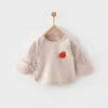 Camiseta de Medio Espalda para Bebé Recién Nacido, Top de Manga Larga 100% Algodón Clase A, Ropa para Bebé Principios de Otoño Talla 52, Estilo para Todas las Estaciones