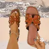 Sandalias de Playa Casuales Cómodas de Tira Única Planas Slip-On para Mujer Talla Grande de Comercio Exterior Nuevo Verano Talla Única para la Mayoría