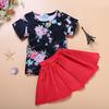 Cuentos Infantiles comercio exterior ropa infantil para niñas traje de falda de verano estilo occidental moderno conjunto de dos piezas de falda de manga corta para niñas