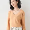 Primavera Novo Estilo Tricô Gola Redonda Enrolada Camiseta Feminina de Manga Comprida Curta para Usar por Baixo Estilo Coreano Solto Tamanho Grande Tricô Decote Baixo