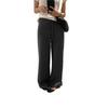 Calça Casual Larga com Cordão e Perna Larga Plus Size para Mulheres, Outono 2026 Cintura Alta Larga Fluida Casual Reta