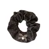 Goma para el pelo de lunares plisada de doble capa, coleta retro coreana, banda para el pelo de flor para coleta de moño para mujer