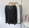 Cardigan de tricô transparente com recortes, manga longa, xale, blusa feminina de verão, solta, casual, camisa de ar condicionado, capa externa