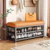 Banqueta para Cambiar Zapatos para Entrada de Casa, Estilo de Lujo Ligero de Gama Alta, Banqueta Estrecha para Entrada, Zapatero Simple de Múltiples Niveles con Asiento Integrado