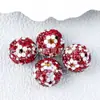 Criativo Novo Flor de Ameixa Totalmente Diamantada Argila Cerâmica Macia Shambhala Bola de Diamante Contas com Furo Reto Acessórios de Corrente para Bolsa de Celular DIY Chaveiro