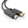 Em estoque cabo DP para HDMI de 1,8 m Cabo adaptador DisplayPort para HDMI para projetor TV
