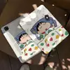 Funda protectora de dibujos animados de Shin-chan durmiendo para tableta Apple iPad, con hebilla para Air, Pro, anti-doblado, ranura para lápiz, 11ª generación