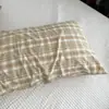 Funda de almohada de algodón puro a cuadros para un solo producto un par de forros para núcleo de almohada piel de almohada individual 48x74cm funda de almohada