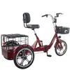 Triciclo Eléctrico Asistido por Personas de 16 pulgadas con Pedal Único, Pedal de Pie Plegable, Batería de Litio, Bicicleta Eléctrica de Tres Ruedas