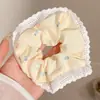 Pañuelo Cuadrado a Cuadros Estilo Coreano para el Cabello, Goma Elástica Estilo Perezoso, Cuerda para Moño de Gama Alta, Goma para el Cabello Dulce