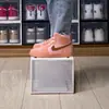Caja de Zapatos Acrílica Simple, Caja de Almacenamiento de Plástico Engrosado, Plegable, a Prueba de Polvo, a Prueba de Humedad, Gabinete de Almacenamiento para Tenis de Color Sólido, Venta al por Mayor
