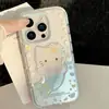 Funda con temática de playa de dibujos animados para iPhone 17 Pro Max, Apple 18, Soporte de sirena para 16, Purpurina para 13, Funda suave para 11