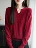 Suéter Suave de Cuello Semiabierto para Mujer, Adelgazante Versátil Moda Estilo Ins Otoño e Invierno Holgado Perezoso Tejido de Punto Prenda Exterior Superior
