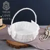 Suministros de boda cesta de boda juego para niños tres diseños cesta de flores pequeña juego de tres piezas grande, mediano y pequeño pétalos de boda cesta de flores fabricantes