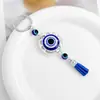 One Piece Diamante Brillante Ojos Azules Ojo del Diablo Llavero con Borla Accesorios Estilo Turco Colgante para Bolsa